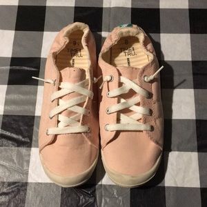 Time and Tru Pink Canvas Slip-on Shoes Sz 8